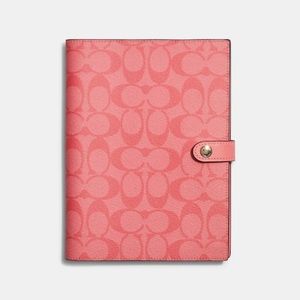 NWT COACH NOTEBOOK IN SIGNATURE CANVAS PINK LEMONADE- limited edition!